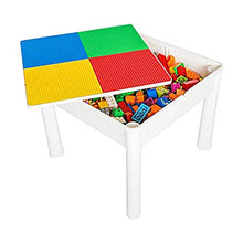 Load image into Gallery viewer, PlayBuild Kids 4 in 1 Play &amp; Build Table Set for Indoor Activity, Outdoor Water Play, Toy Storage &amp; Building Block Fun Includes 2 Toddler Chairs

