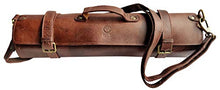 Load image into Gallery viewer, Rustic Town Leather Knife Roll Storage Bag | Elastic and Expandable 11 Pockets with Tool Pouch | Adjustable/Detachable Shoulder Strap | Travel-Friendly Chef Knife Case Roll (Walnut Brown)
