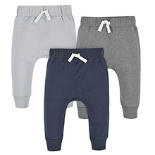 Load image into Gallery viewer, Gerber Baby Boys' Toddler 3-Pack Jogger Pants, Navy/Gray, Newborn
