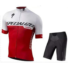 Load image into Gallery viewer, Men's Cycling Jersey Set Quick-Dry UPF 50+ Bicycle Shirt Bib Shorts with 3D Gel Padded MTB Riding Clothing kit

