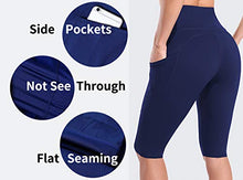 Load image into Gallery viewer, SOCIALA Womens High Waist Biker Shorts with Pockets 12" Workout Running Short Navy
