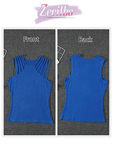 Load image into Gallery viewer, Zecilbo Womens Sleeveless Racerback Strap Tee Tops Basic Ladies Oversized Loose Blouse Shirts Blue, XX-Large
