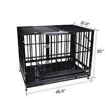 Load image into Gallery viewer, 48'' Size Heavy Duty Pet Dog Cage Strong Metal Crate Kennel Playpen w/Wheels&amp;Tray
