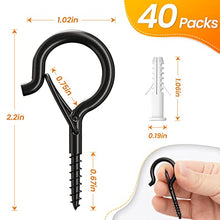 Load image into Gallery viewer, addlon Screw Hooks for Hanging Incandescent String Lights 40 Pcs with Safety Buckle
