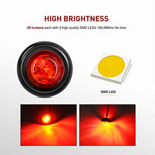 Load image into Gallery viewer, Nilight 10 PCS 3/4 Inch Round Mini LED Clearance Light LED Front Rear Side Marker Indicator Light Bullet Marker Light for Truck RV Car Bus Trailer Van Caravan Boat (12V, Red+Amber), 2 Years Warranty
