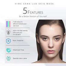 Load image into Gallery viewer, HIME SAMA Led Face Mask, Pro 7 Color Led Face Mask Skincare for Face and Neck, Facial Care Mask &amp; Optical Cosmetic Mask Portable for Home and Travel Use

