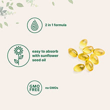 Load image into Gallery viewer, Vitamin D3 5000IU Plus K2, 2 in 1 Formula, Vitamin D3 Liquid with Vitamin K2, 300 Soft-Gels, Immune Vitamin Complex with Sunflower Seed Oil, Support Your Heart, Teeth &amp; Joint Health, No GMO
