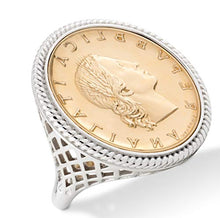 Load image into Gallery viewer, Miabella 925 Sterling Silver Genuine Italian 20-Lira Coin Rope Ring for Women (10)
