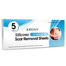 Load image into Gallery viewer, KRONA Medical Silicone Scar Removal Sheets [Set of 5] - Fast &amp; Effective on Keloid, Surgery, Burn, Acne, C-Section Scars
