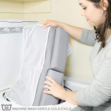 Load image into Gallery viewer, Bath Kneeler and Elbow Rest Pad, 1.75 inch Extra Thick Baby Bath Kneeling Pad and Elbow Pad for Bathtub. Bath Tub Elbow Pad with Infant Toy and Baby Accessories Organizer, Grey
