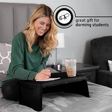 Load image into Gallery viewer, Folding Lap Desk, Laptop Desk, Breakfast Table, Bed Table, Serving Tray - The lapdesk Contains Extra Storage Space and dividers &amp; Folds Very Easy, Great for Kids, Adults, Boys, Girls (Black)
