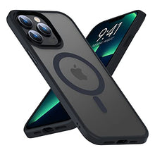 Load image into Gallery viewer, Mgnaooi Magnetic Case for iPhone 14 Pro Max Case [MIL-Grade Drop Tested &amp; Compatible with MagSafe] Translucent Matte Back with Aluminum Alloy Keys, Anti-Fingerprint Anti-Scratch 6.7 Inch, Black
