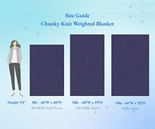 Load image into Gallery viewer, Handmade Chunky Knit Weighted Blanket 15 Pounds, 100% Cotton No Fillers, Breathable, Soft &amp; Calming, All-Season Evenly Weighted Throw (Light Gray)
