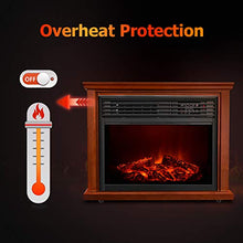 Load image into Gallery viewer, Electric Fireplace Heater with Remote - 1500W Infrared Heater with 3D Flames Effect, 800 Sq Ft Coverage, Space Heater with Thermostat, Fast Heating, No Noise, Safety Protection, Brightness Adjustable
