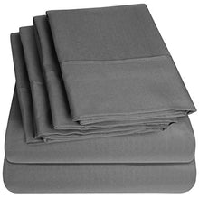 Load image into Gallery viewer, Sweet Home Collection Queen Sheets-6 Piece 1500 Thread Count Fine Brushed Microfiber Deep Pocket Set-EXTRA PILLOW CASES, VALUE, Gray
