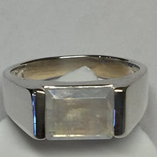 Load image into Gallery viewer, Natural Rainbow Moonstone 925 Solid Sterling Silver Men's Ring Size 6, 6.75, 7, 7.25, 7.5, 8.75, 9, 9.25, 9.5, 12.5
