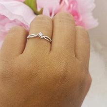 Load image into Gallery viewer, Dazzlingrock Collection 0.15 Carat (ctw) Round White Diamond Ladies Bridal Crossover Promise Engagement Ring, 10K White Gold, Size 8
