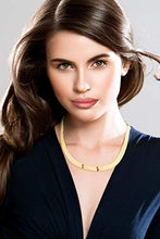 Load image into Gallery viewer, MiaBella Solid 18K Gold Over Sterling Silver Italian 10mm Flat Herringbone Chain Necklace for Women Men 17, 18, 20, 22 Inch 925 Made in Italy (20 Inches)
