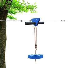 Load image into Gallery viewer, Chuiendi 98FT Zip Line Kit for Kid Up to 280lb with Stainless Steel Ziplines Spring Brake and Thickened Seat, Zipline Trolley with Handle for Backyard Playground Entertainment Equipment
