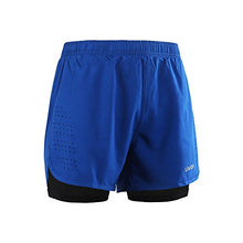 Load image into Gallery viewer, Lixada Men's 2-in-1 Running Shorts Quick Drying Breathable Active Training Exercise Jogging Cycling Shorts Blue

