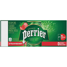 Load image into Gallery viewer, Perrier Strawberry Flavored Carbonated Mineral Water, 8.45 fl oz. Slim Cans (10 Pack)
