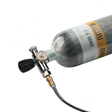 Load image into Gallery viewer, Gurlleu Carbon Fiber Air Tank, 30 Cu Ft / 4500 PSI, CE Approved, PCP Paintball Compressed Air System with Regulator Valve (Empty Bottle) (Side Gauge Set)
