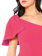 Load image into Gallery viewer, Floerns Women's Ruffle One Shoulder Cocktail Midi Party Bodycon Dress Pink-1 XL
