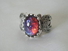 Load image into Gallery viewer, Dragons Breath Fire Opal Triple Moon Ring handmade jewelry wiccan pagan wicca witch witchcraft goddess gothic
