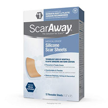 Load image into Gallery viewer, ScarAway Advanced Skincare Silicone Scar Sheets for Face, Body, Surgical, Burn, Hypertrophic Scars, Keloids and Acne Scar Treatment, 12 Sheets
