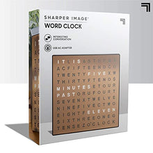 Load image into Gallery viewer, Sharper Image Light Up Electronic Word Clock, Copper Finish with LED Light Display, USB Cord and Power Adapter, 7.75in Square Face, Unique Contemporary Home and Office Decor
