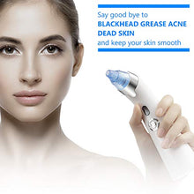 Load image into Gallery viewer, Blackhead Remover Pore Vacuum - USB Rechargeable Facial Acne Cleaner Comedone Suction Treatment LED Display with 4 Replaceable Suction Head (Blue)
