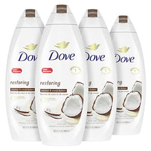Load image into Gallery viewer, Dove Purely Pampering Body Wash for Dry Skin Coconut Butter and Cocoa Butter Effectively Washes Away Bacteria While Nourishing Your Skin 22 oz, 4 count
