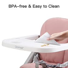 Load image into Gallery viewer, Toddler Booster Seat for Dining Table, Portable High Chair Travel Booster Seat with Aluminum Frame, Soft Knitted Cushion and Adjustable Height&amp;Tray, Easy to Clean(Pink)
