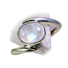 Load image into Gallery viewer, 55Carat Real Rainbow Moonstone Silver Ring for Women Handmade Astrological Size 4,5,6,7,8,9,10,11,12
