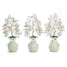 Load image into Gallery viewer, CrystalTears Green Aventurine Crystal Money Tree Feng Shui Crystal Bonsai Tree Sculpture Figurine Natural Gemstone Tree Ornament with Green Ceramic Vase for Hme Decoration Wealth Healing Gift
