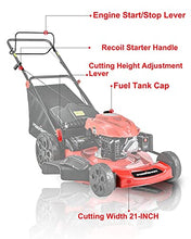 Load image into Gallery viewer, PowerSmart Lawn Mower, 22-inch &amp; 200CC, Gas Powered Self-Propelled Lawn Mower with 4-Stroke Engine, 3-in-1 Gas Mower in Color Red/Black, 5 Adjustable Heights (1.18''-3.02'' ), DB9422SR
