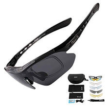 Load image into Gallery viewer, Sireck Sports Sunglasses + 5 Lenses - Polarized Sunglasses - Outdoor Golf Hiking Fishing Cycling Sunglasses Bike Bicycle Glasses Eyewear For Men Women (Black)
