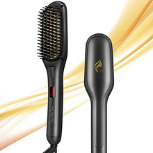 Load image into Gallery viewer, Ionic Hair Straightener Brush, Hair Straightening Brush Ceramic, Anti-Scald, LED Indicator,110V-240V, Hot Brush Hair Straightener for Quick and Professional Hair Salon at Home
