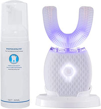 Load image into Gallery viewer, Ultrasonic Toothbrush Automatic Toothbrush Teeth Whitening Toothbrush Manual Toothbrush for Adults 360°Electric Toothbrush Upgraded Rechargeable Washable Travel Home Dual-use (White)
