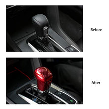 Load image into Gallery viewer, Thenice for 10th Gen Civic Gear Shifting Knob Cover ABS Red Carbon Fiber CVT Automatic Transmission Lever Trim for Honda Civic Sedan Hatchback Coupe 2021 2020 2019 2018 2017 2016

