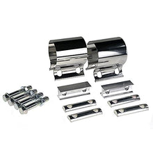 Load image into Gallery viewer, 2X 2.5" Inch Stainless Steel Butt Joint Exhaust Band Clamp Sleeve for Exhaust Pipes, Mufflers and Catalytic Converters
