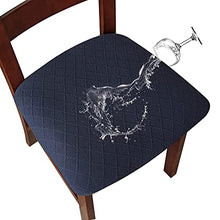 Load image into Gallery viewer, Genina Waterproof Seat Covers for Dining Room Chairs Covers Dining Chair Cover Kitchen Chair Covers (Navy Blue, 4 Pcs)
