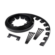 Load image into Gallery viewer, EasyFlex Heavy-Duty No-Dig Landscape Edging with Anchoring Spikes, 1.7 in. Tall Straight Top Commercial Grade Plastic Garden Border, Pack of 8 - 20-ft. Coils, Black (3100-20C-8) 160 Foot
