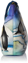 Load image into Gallery viewer, Anna by Anuschka Women's Genuine Leather Cross Body Travel Organizer with External Pocket | Hand Painted Original Artwork| Arctic Emperors, One Size
