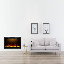 Load image into Gallery viewer, Mystflame Electric Fireplace, 36 Inches Recessed Electric Fireplace Insert, Remote Control Fireplace Insert with Overheat Protection, Electric Fireplace Heater with Adjustable Light and Touch Screen
