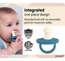 Load image into Gallery viewer, SMOOCH Pacifier Teething Toys for Babies 6-12 Months - Silicone Baby Teether Toy - Soothe Infant Sore Gums - Soft &amp; Safe Hands-Free Freezable Teething Relief - Honeycomb Bubble Bump (Blue)
