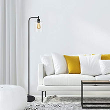 Load image into Gallery viewer, Black LED Floor Lamp, Acaxin Standing Lamp with Hanging Glass Lamp Shade, Industrial Light with Halogen Bulb for Living Room &amp; Bedroom
