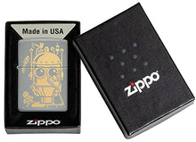 Load image into Gallery viewer, Zippo Robot Design Flat Grey Pocket Lighter
