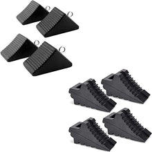 Load image into Gallery viewer, AFA Tooling - Set of 8 Wheel Chocks | Heavy Duty Rubber Wedge for Front and Back Tires | 4 Eyebolt, 4 Ergonomic Carry Handles | Chock Block for Your Camper, Trailer, RV, Truck, Car or ATV

