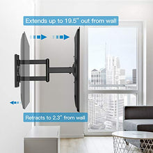 Load image into Gallery viewer, PERLESMITH TV Wall Mount for Most 26-55 Inch Flat Curved TVs with Swivels, Tilts &amp; Extends 19.5 Inch - Wall Mount TV Bracket VESA 400x400 Fits LED, LCD, OLED, 4K TVs Up to 88 lbs
